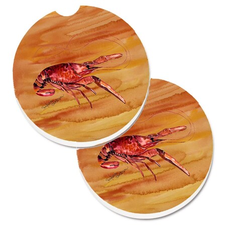 Carolines Treasures Crawfish Set of 2 Cup Holder Car Coaster 8232CARC